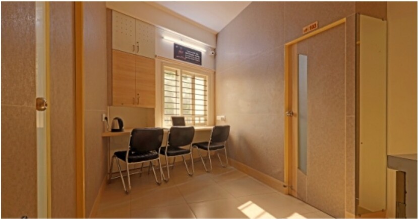 Study zone and TV area at Positive Aura PG, Ahmedabad